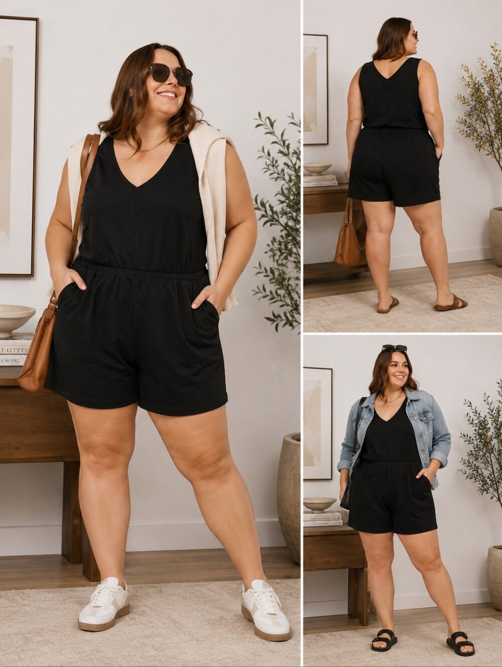 Smash + Tess Black Maddie Shorty Romper